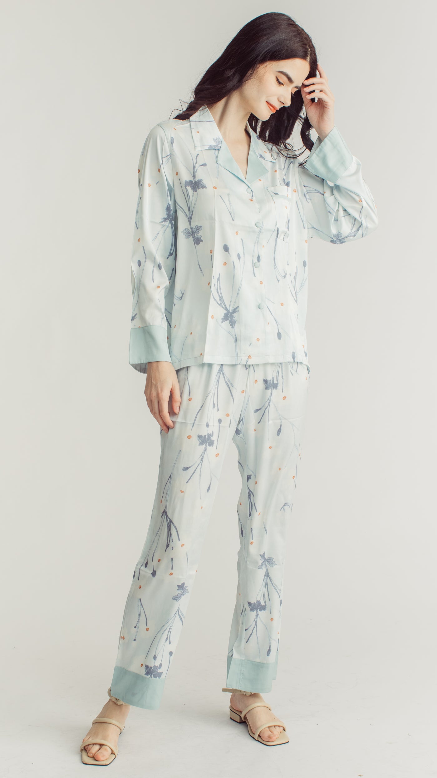 Lounge Collection | Azure Blossoms Pajama Set