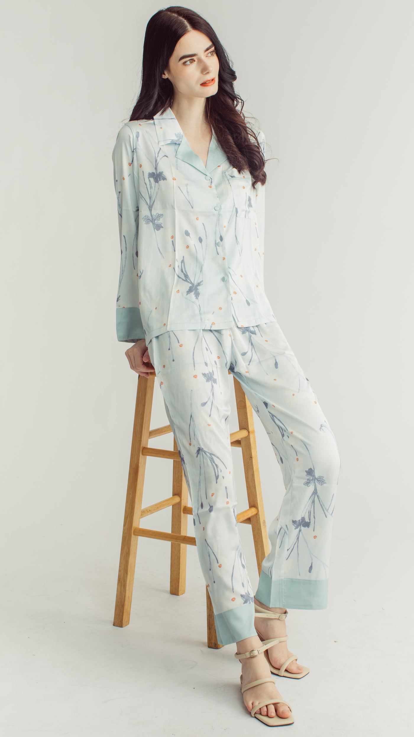 Lounge Collection | Azure Blossoms Pajama Set