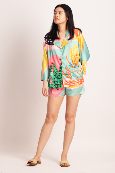 June Collection | Vibrant Seaweed Shorts Set