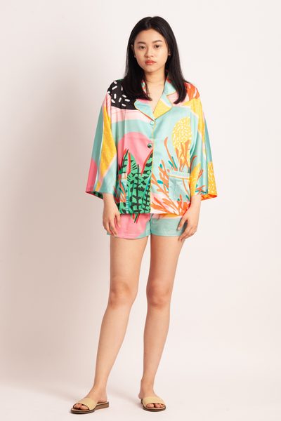 June Collection | Vibrant Seaweed Shorts Set