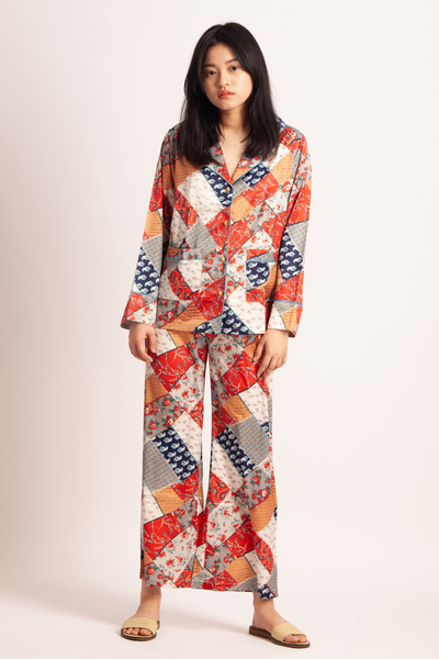 June Collection | Red Kimono Pants Set