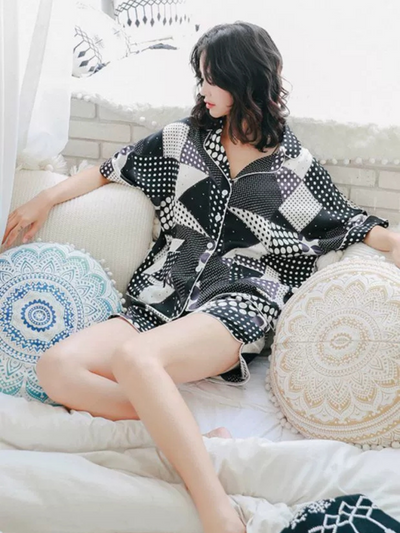 Spring Collection | Monochrome Kimono Shorts Set